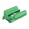 DELOCK set de bloques de terminales para carril DIN 10 polos con paso 5,08 mm en ángulo