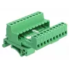 DELOCK set de bloques de terminales para carril DIN 10 polos con paso 5,08 mm en ángulo
