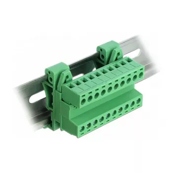 DELOCK set de bloques de terminales para carril DIN 10 polos con paso 5,08 mm en ángulo