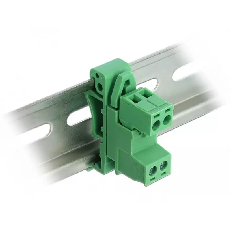 DELOCK Set de bloques de terminales para carril DIN 2 polos paso 5,08 mm en ángulo