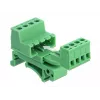 DeLOCK Set de bloques de bornes para carril DIN 4 polos con paso de 5,08 mm acodado