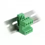 DeLOCK Set de bloques de bornes para carril DIN 4 polos con paso de 5,08 mm acodado