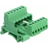 Delock Set de bloques de terminales para carril DIN 6 polos con paso 5,08 mm en ángulo