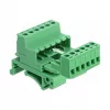 Delock Set de bloques de terminales para carril DIN 6 polos con paso 5,08 mm en ángulo