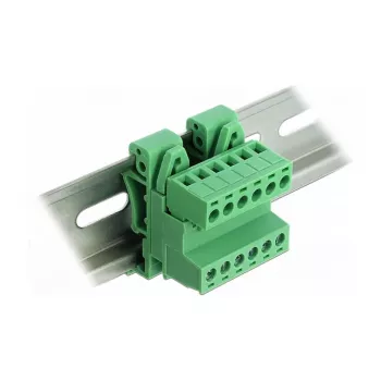 Delock Set de bloques de terminales para carril DIN 6 polos con paso 5,08 mm en ángulo