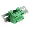 DeLOCK Set de bloques de terminales para carril DIN, 8 polos, paso 5,08 mm, en ángulo, verde