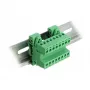 DeLOCK Set de bloques de terminales para carril DIN, 8 polos, paso 5,08 mm, en ángulo, verde