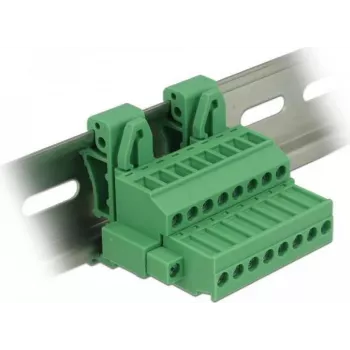 Delock Set de bloques de terminales para carril DIN 8 polos con seguro de tornillo
