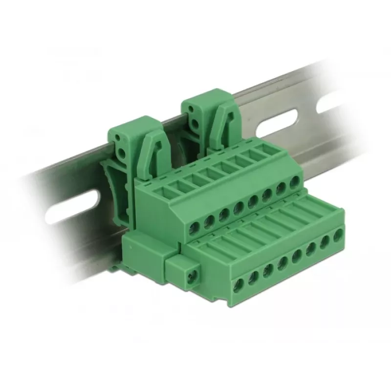 Delock Set de bloques de terminales para carril DIN 8 polos con seguro de tornillo