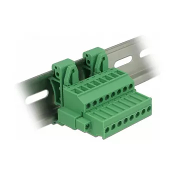 Delock Set de bloques de terminales para carril DIN 8 polos con seguro de tornillo