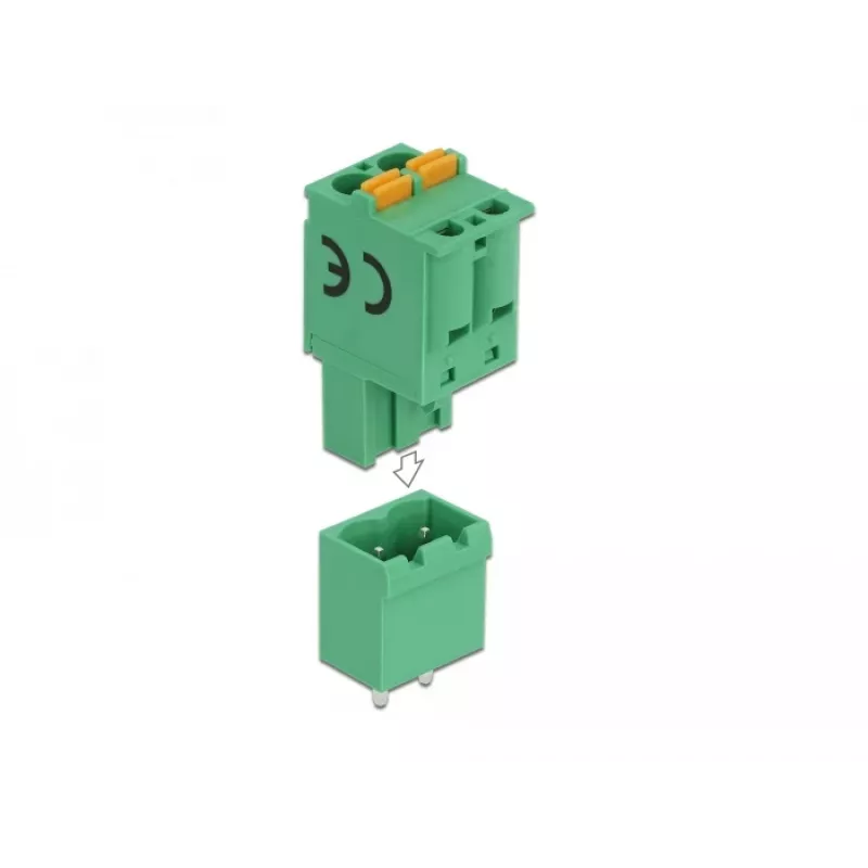 Delock Set de bloques de terminales para placa de circuito, 2 polos, paso 5,08 mm, vertical 66500