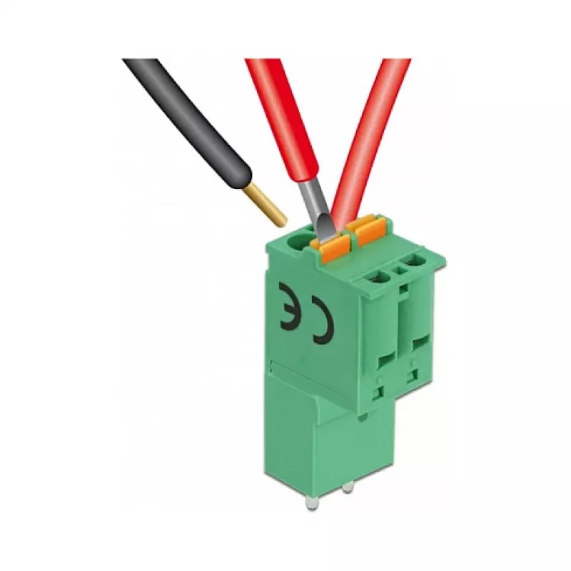 Delock Set de bloques de terminales para placa de circuito, 2 polos, paso 5,08 mm, vertical 66500