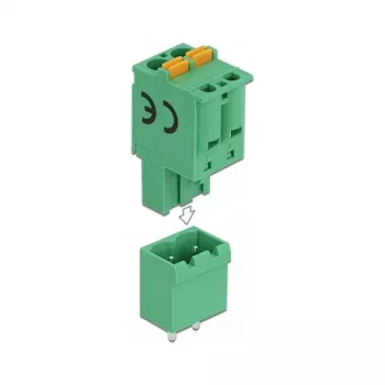 Delock Set de bloques de terminales para placa de circuito, 2 polos, paso 5,08 mm, vertical 66500