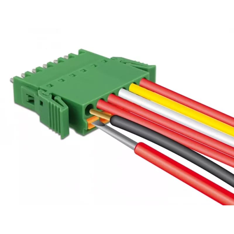 Delock Set de bloques de terminales para placa 6 polos 3,81 mm paso vertical (65972)