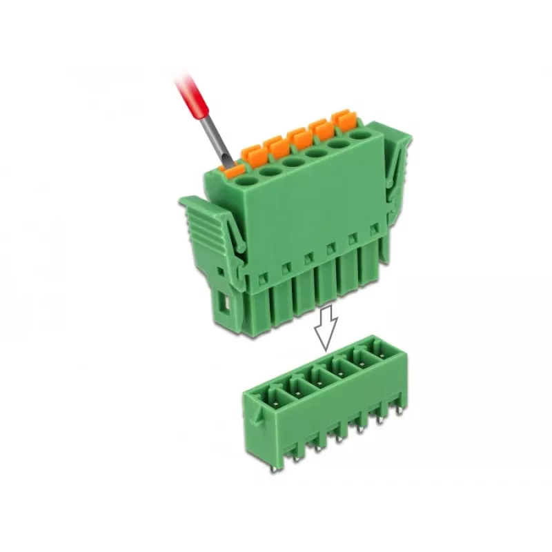 Delock Set de bloques de terminales para placa 6 polos 3,81 mm paso vertical (65972)