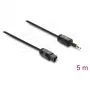 Delock Cable TOSLINK Mini TOSLINK conector de 3,5 mm a conector TOSLINK, Ø 2,2 mm, 5 m, negro