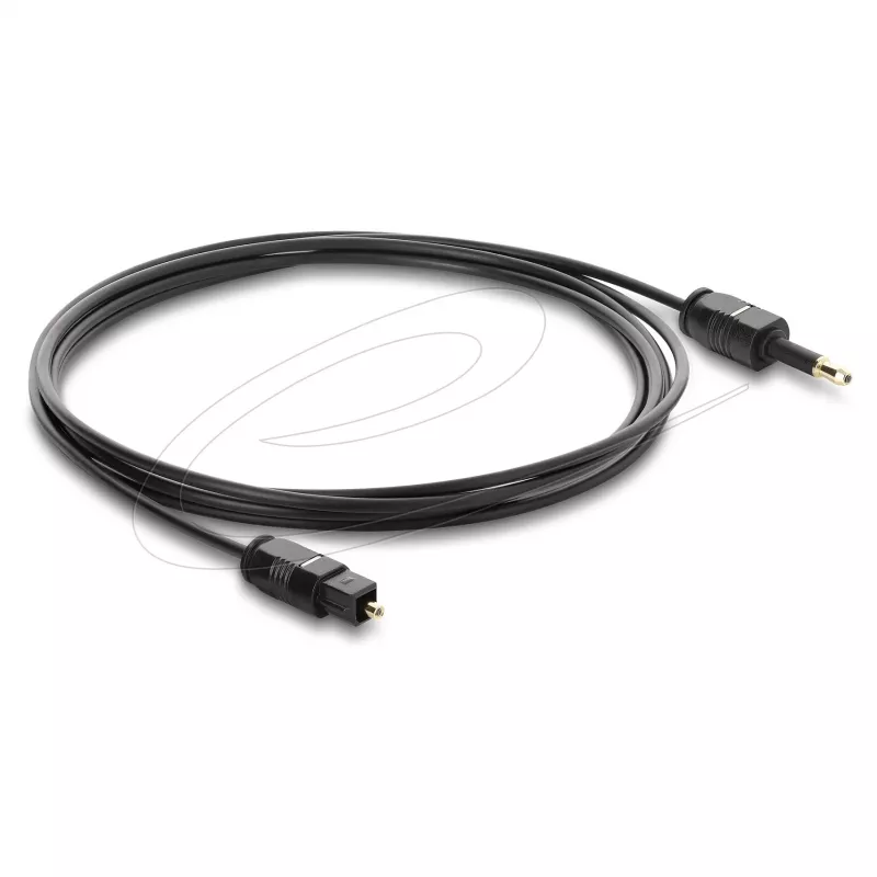 Delock cable TOSLINK mini TOSLINK conector de 3,5 mm a conector TOSLINK, Ø 2,2 mm, 1,5 m, negro