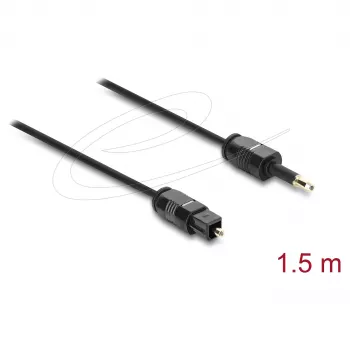 Delock cable TOSLINK mini TOSLINK conector de 3,5 mm a conector TOSLINK, Ø 2,2 mm, 1,5 m, negro
