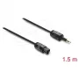 Delock cable TOSLINK mini TOSLINK conector de 3,5 mm a conector TOSLINK, Ø 2,2 mm, 1,5 m, negro