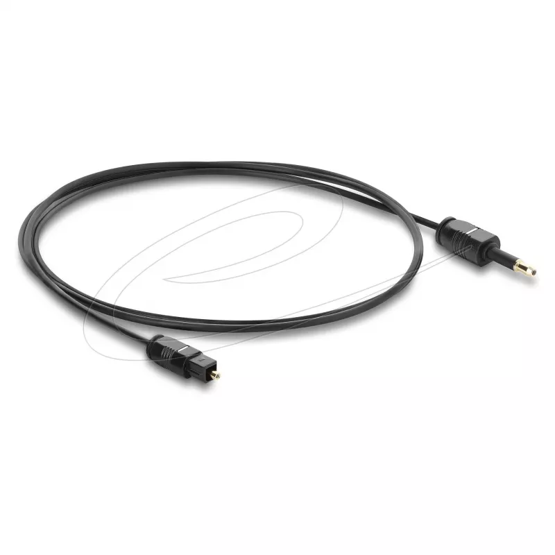 Cable TOSLINK Delock Mini TOSLINK conector de 3,5 mm a conector TOSLINK, Ø 2,2 mm, 1 m, negro