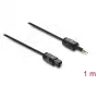 Cable TOSLINK Delock Mini TOSLINK conector de 3,5 mm a conector TOSLINK, Ø 2,2 mm, 1 m, negro