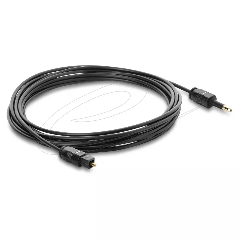 Delock cable TOSLINK Mini TOSLINK conector 3,5-mm a conector TOSLINK, Ø 2,2 mm, 3 m, negro