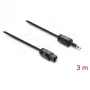 Delock cable TOSLINK Mini TOSLINK conector 3,5-mm a conector TOSLINK, Ø 2,2 mm, 3 m, negro