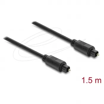 Delock cable TOSLINK, conector macho a conector macho, 4 mm de diámetro, 1,5 m, negro