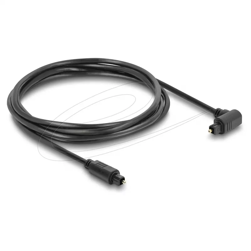 Delock cable de audio digital óptico TOSLINK, 90° acodado a recto, 1,5 m, 4 mm, negro