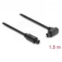 Delock cable de audio digital óptico TOSLINK, 90° acodado a recto, 1,5 m, 4 mm, negro