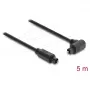 Delock Cable de audio óptico TOSLINK 5 m, conector acodado 90° a recto, 4 mm, negro