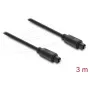 Delock cable de audio óptico TOSLINK, conector macho a conector macho, 3 m, 4 mm, negro