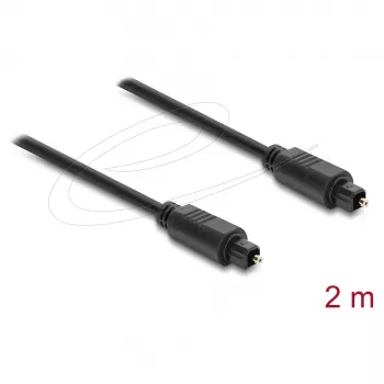 Delock cable de audio óptico TOSLINK, macho a macho, 4 mm, 2 m, negro
