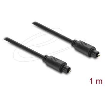 Delock cable de audio óptico TOSLINK, conector macho a conector macho, 4 mm de diámetro, 1 m, negro