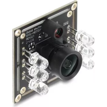 Delock Módulo de cámara USB 2.0 con Global Shutter, negro/blanco, 0,92 MP, 65°, 6 LED IR, enfoque fijo 96412