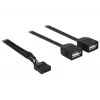 Delock cable adaptador USB 2.0 pin header a 2 x conector hembra Type-A 40 cm 83823