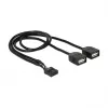 Delock cable adaptador USB 2.0 pin header a 2 x conector hembra Type-A 40 cm 83823