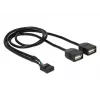 Delock cable adaptador USB 2.0 pin header a 2 x conector hembra Type-A 40 cm 83823