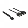 Delock cable adaptador USB 2.0 pin header a 2 x conector hembra Type-A 40 cm 83823