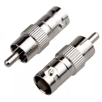 DELTA Adaptador de conector hembra BNC a conector macho RCA - Convertidor de señal de vídeo coaxial de 75 Ohm para CCTV y sistemas analógicos