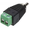 DELTA Conector RCA macho, blanco, dorado, soldadura