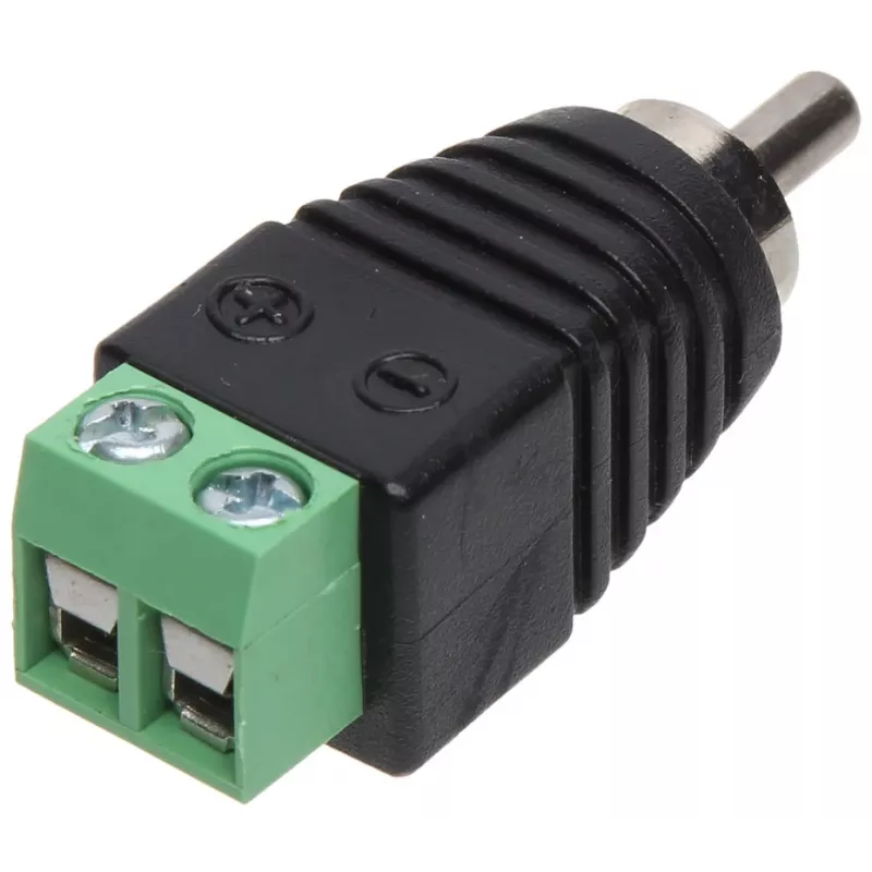 DELTA Conector RCA macho, blanco, dorado, soldadura