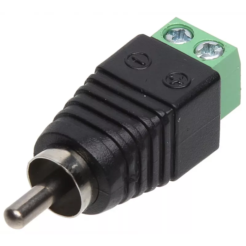 DELTA Conector RCA macho, blanco, dorado, soldadura