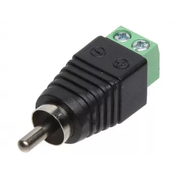 DELTA Conector RCA macho, blanco, dorado, soldadura
