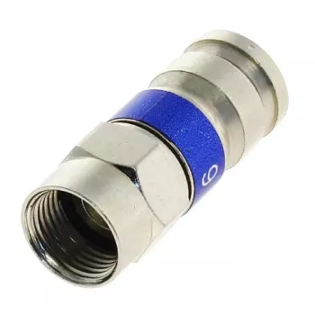 DELTA Conector de compresión tipo F para cable coaxial RG-6, latón niquelado, 75 ohmios, resistente a la intemperie
