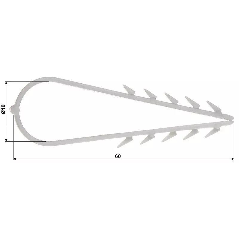 DELTA abrazadera redonda para cable de pared 6-10 mm 50 uds. blanco