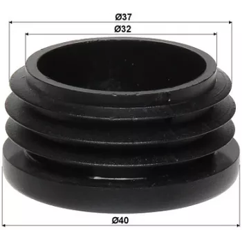 DELTA Tapa final para mástiles de 35-40 mm, negra