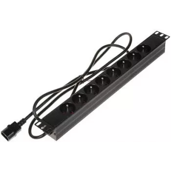 DELTA PD-8/R/IEC-N PDU de 8 tomas 1U para rack, IEC C13, 10A, 250V, Negro