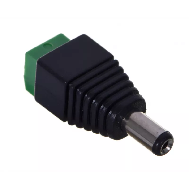 DELTA S-55 Conector macho DC 5,5x2,1 mm con terminales de tornillo