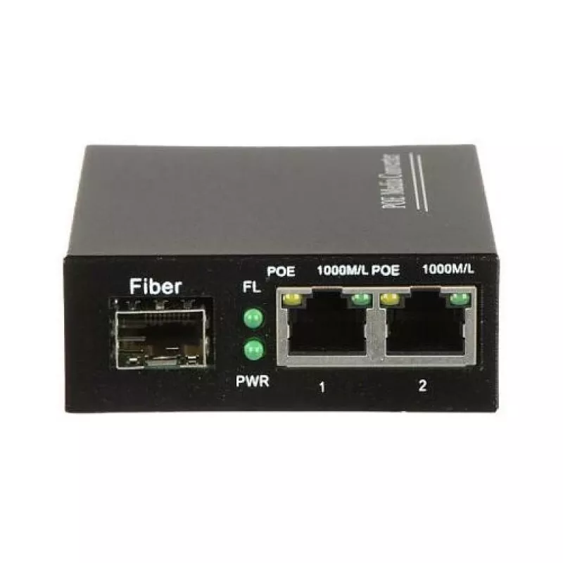DELTA SPS-2P/1SFP Switch industrial PoE+, 2 Gigabit RJ45 + 1 SFP, presupuesto 60W, carril DIN